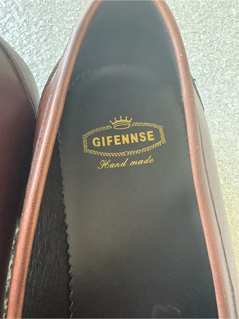 Gifenns handmade brown leather penny loafers size 10.5